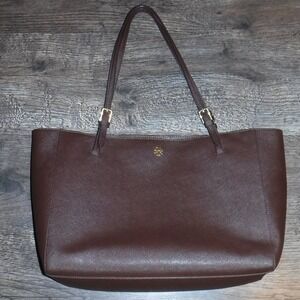 Tory Burch Tote Bag‎ Brown Handbag Purse Satchel Carryall Leather Style